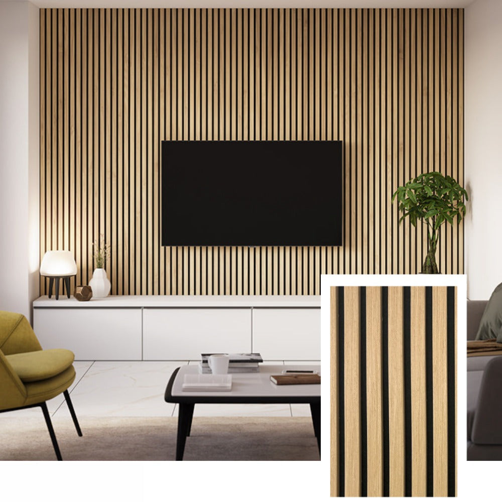 PureAcoust™ Signature Acoustic Wall Panel — Pure Oak (2.7 × 1.10 m)